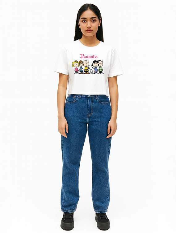 Women Printed Short Sleeve Crop T-shirt - 22409107 -  Standard Image - 2