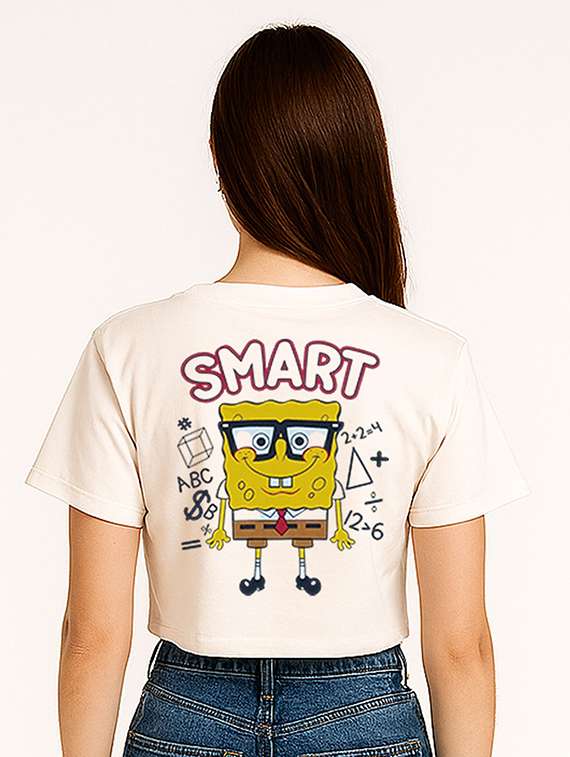 women printed short sleeve crop t-shirt