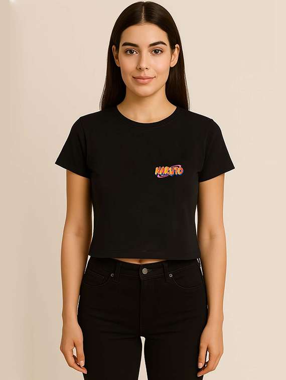 women printed short sleeve crop t-shirt - 22409146 -  Standard Image - 2