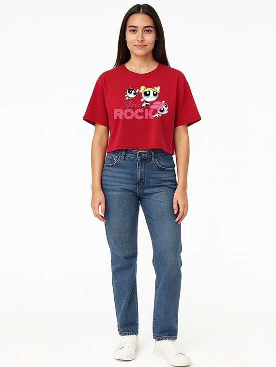 women printed short sleeve crop t-shirt - 22409198 -  Standard Image - 2