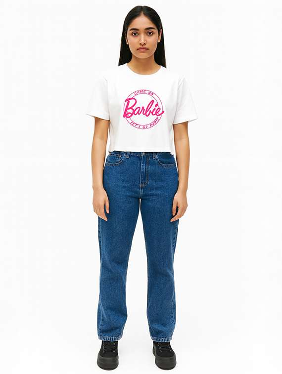 women printed short sleeve crop t-shirt - 22409201 -  Standard Image - 2