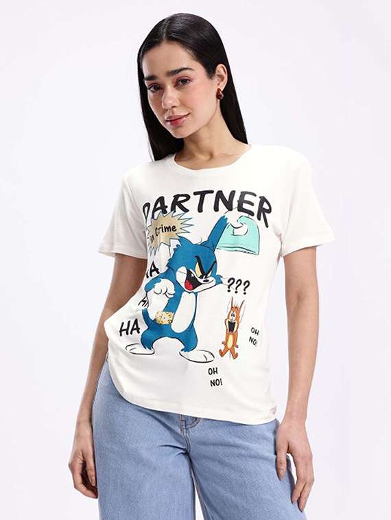 Women Printed Short Sleeve T-shirt - 22409229 -  Standard Image - 2