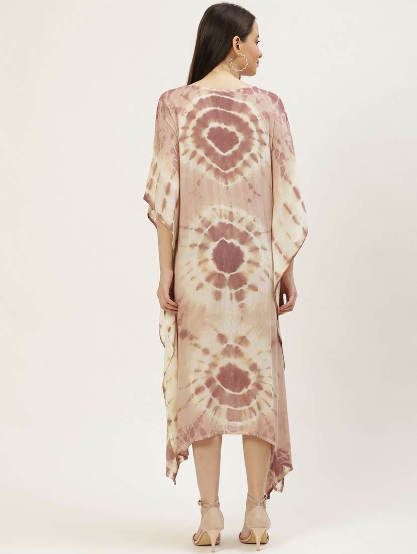 women kaftan dress tie & dye print viscose - 22409345 -  Standard Image - 2