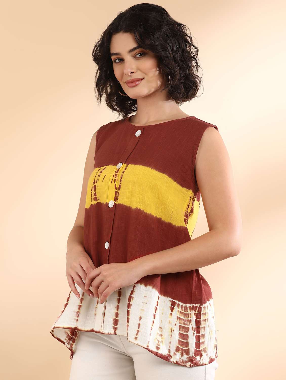 women printed red viscose regular top - 22409359 -  Standard Image - 2