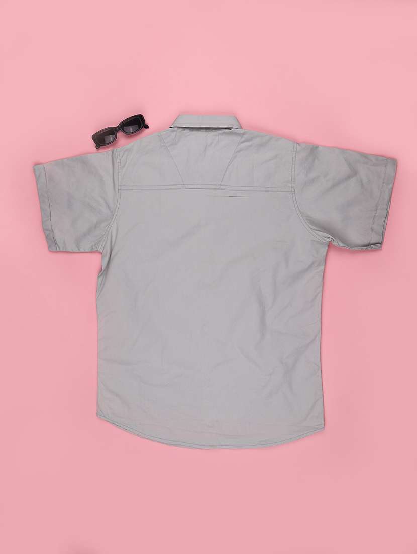 boys solid short sleeves collared shirt - 22410657 -  Standard Image - 2