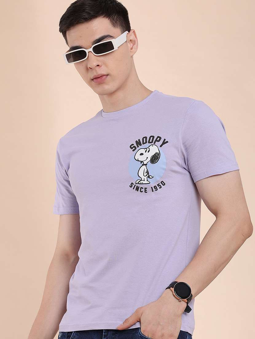 Men Printed Short Sleeve Slim Fit T-shirt - 22410726 -  Standard Image - 2