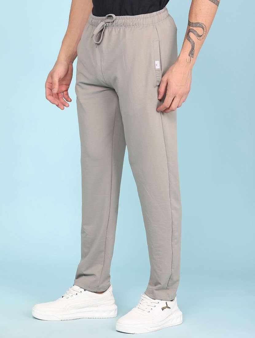 men solid mid rise full length track pant - 22410738 -  Standard Image - 2