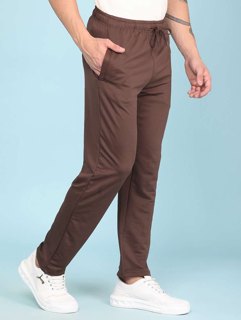 men solid mid rise full length track pant - 22410739 -  Standard Image - 2