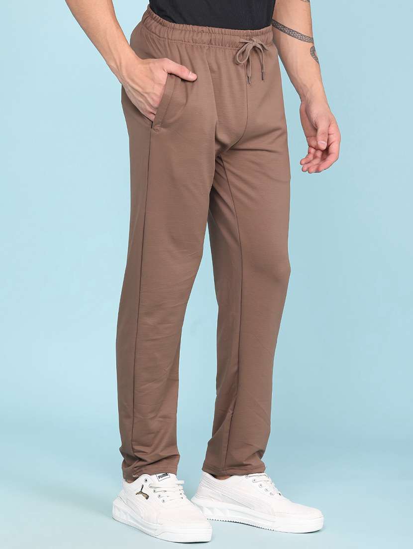 men solid mid rise full length track pant - 22410740 -  Standard Image - 2