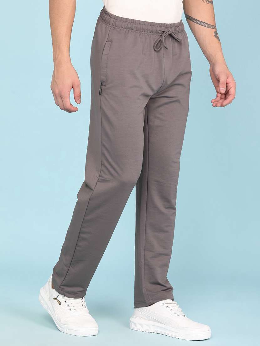 men solid mid rise full length track pant - 22410741 -  Standard Image - 2