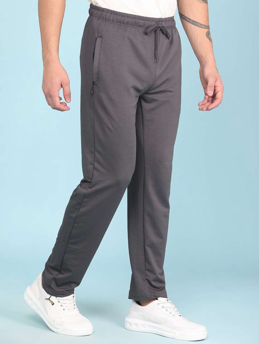 men solid mid rise full length track pant - 22410743 -  Standard Image - 2