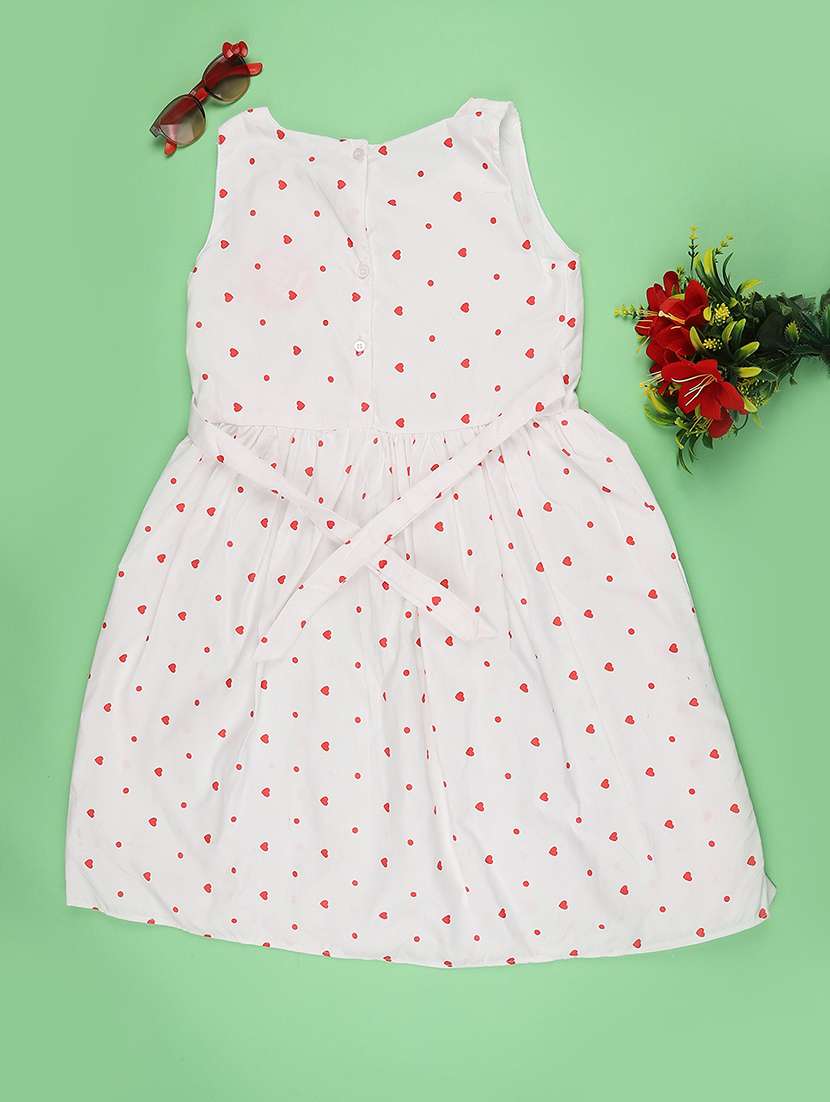 girls printed sleeveless fit & flare dress - 22410776 -  Standard Image - 2