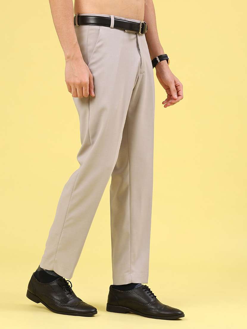 men solid mid rise flat front formal trouser - 22410871 -  Standard Image - 2