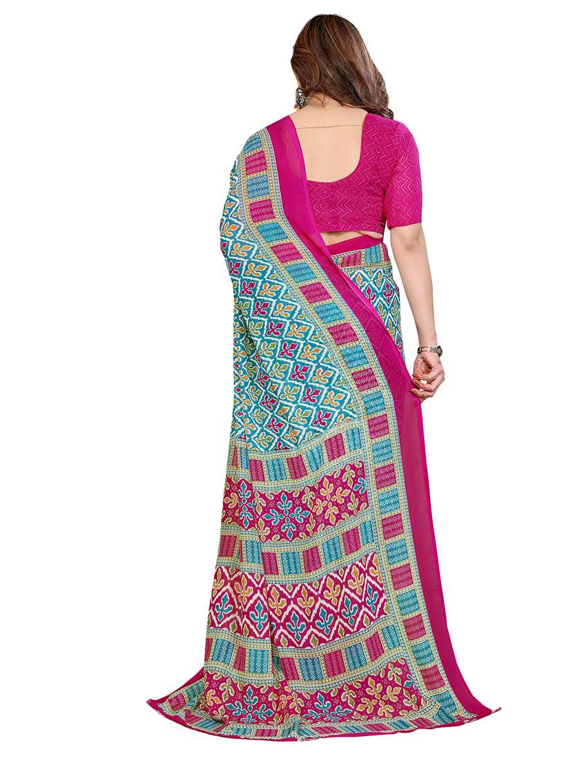 women pack of 2 printed combo saree with blouse - 22410975 -  Standard Image - 2
