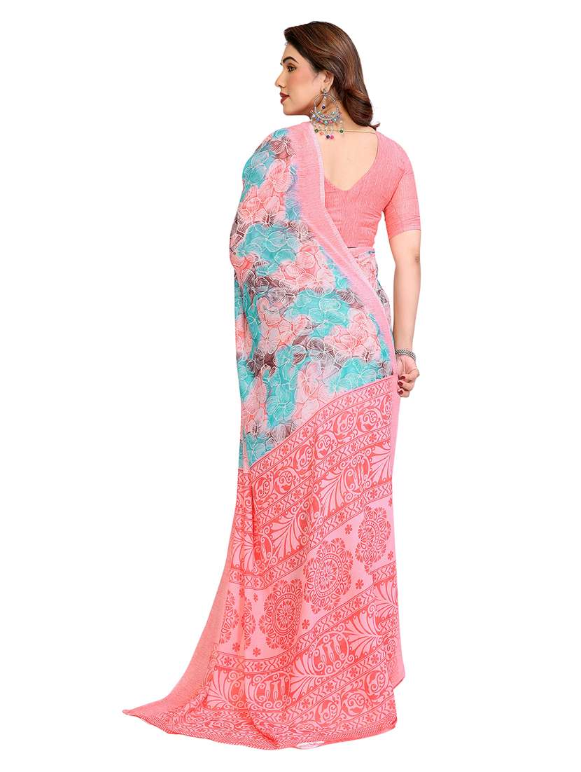 women pack of 2 printed combo saree with blouse - 22411200 -  Standard Image - 2