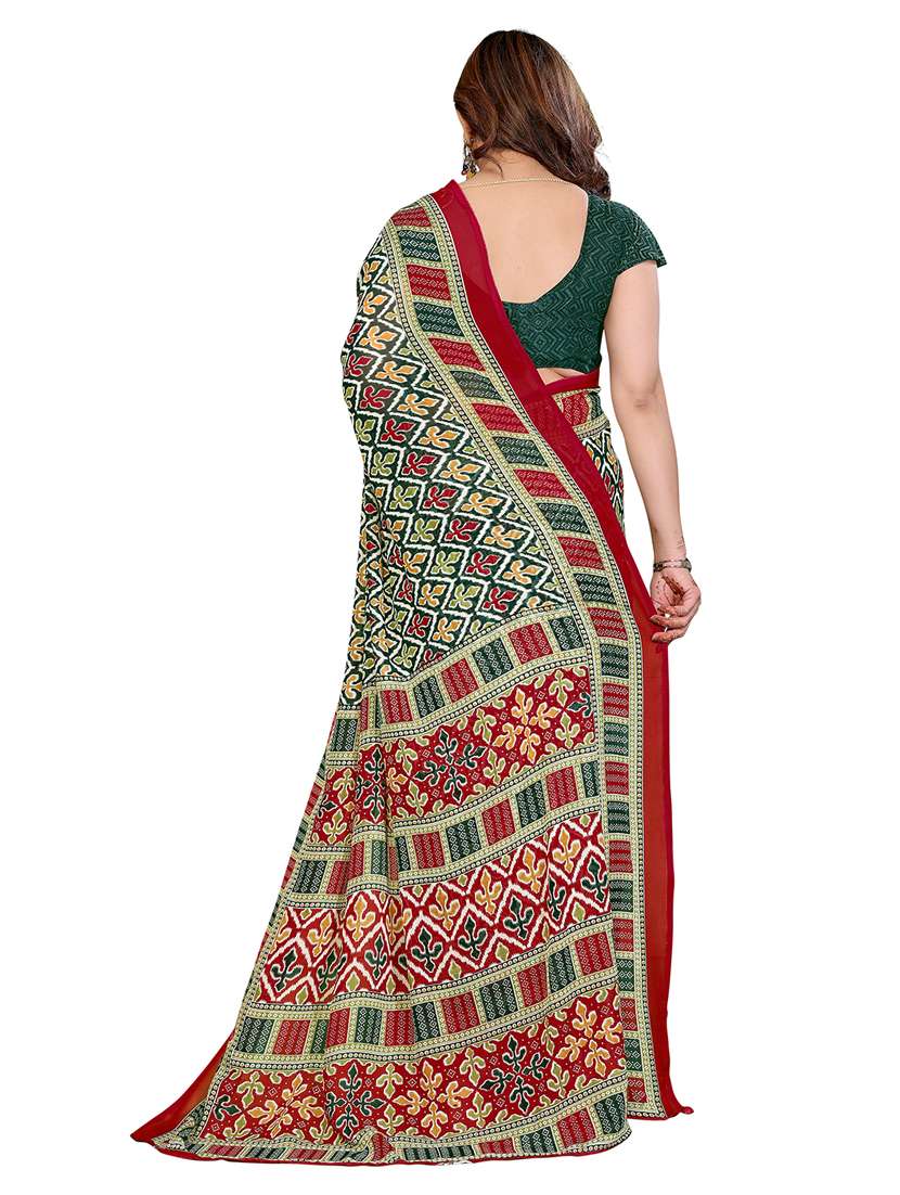 Women Pack Of 2 Printed Combo Saree With Blouse - 22411231 -  Standard Image - 2