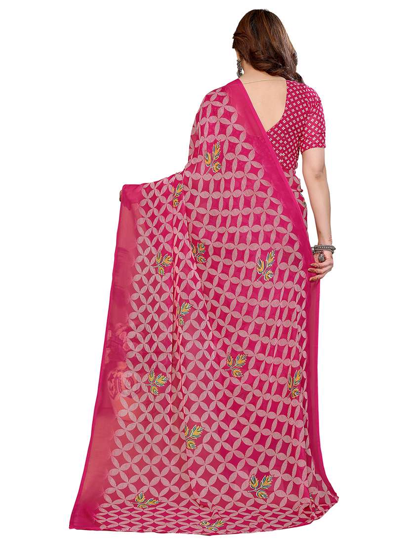 Women Pack Of 2 Printed Combo Saree With Blouse - 22411471 -  Standard Image - 2