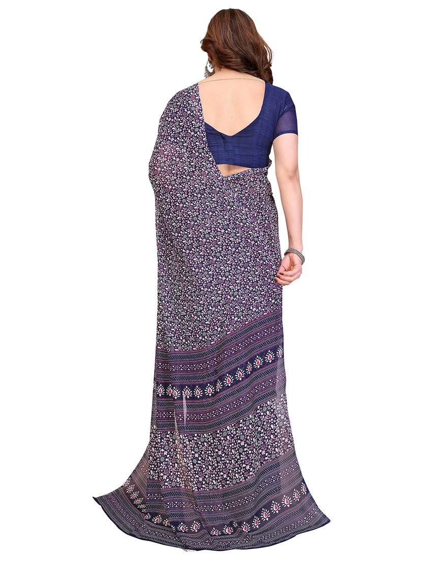 Women Pack Of 2 Printed Combo Saree With Blouse - 22411493 -  Standard Image - 2