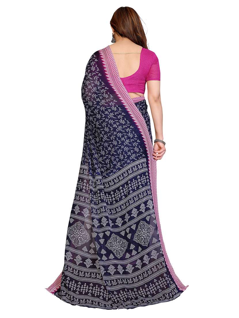 Women Pack Of 2 Printed Combo Saree With Blouse - 22411498 -  Standard Image - 2