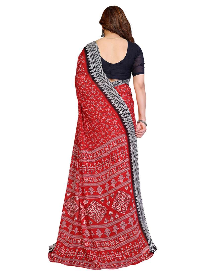 Women Pack Of 2 Printed Combo Saree With Blouse - 22411499 -  Standard Image - 2
