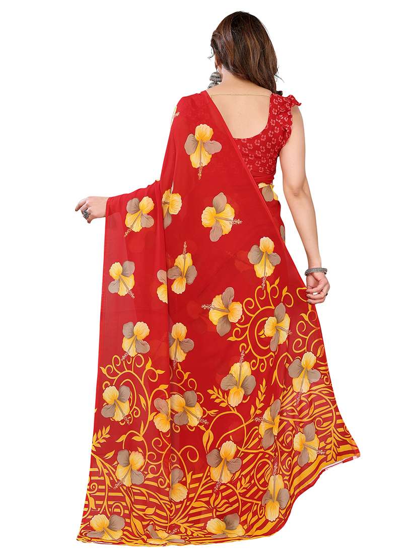 Women Pack Of 2 Printed Combo Saree With Blouse - 22411545 -  Standard Image - 2
