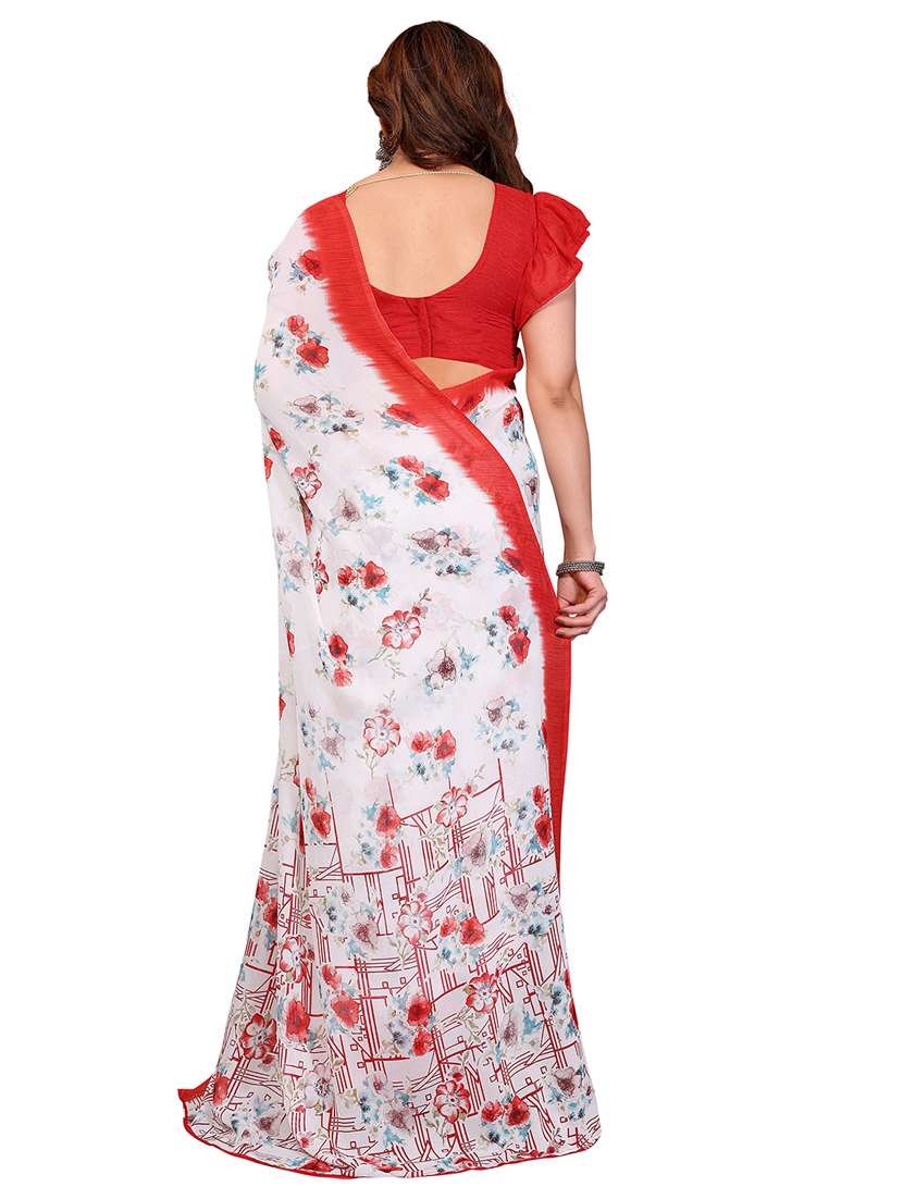 Women Pack Of 2 Printed Combo Saree With Blouse - 22411721 -  Standard Image - 2