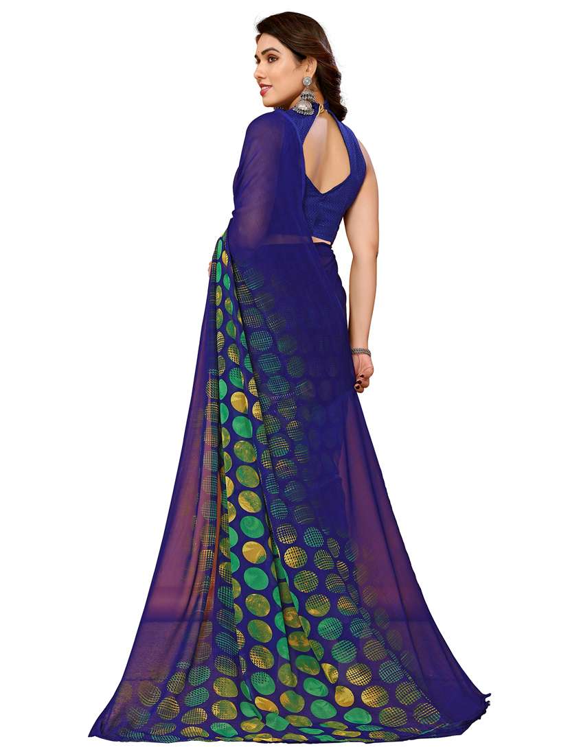 Women Pack Of 2 Printed Combo Saree With Blouse - 22411799 -  Standard Image - 2