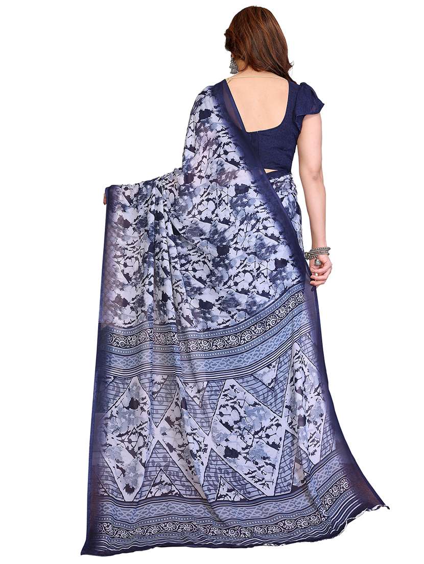 Women Pack Of 2 Printed Combo Saree With Blouse - 22411895 -  Standard Image - 2