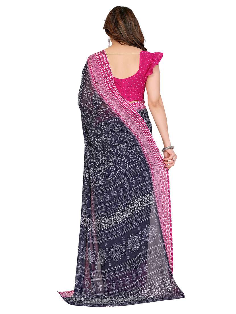 Women Pack Of 2 Printed Combo Saree With Blouse - 22412105 -  Standard Image - 2