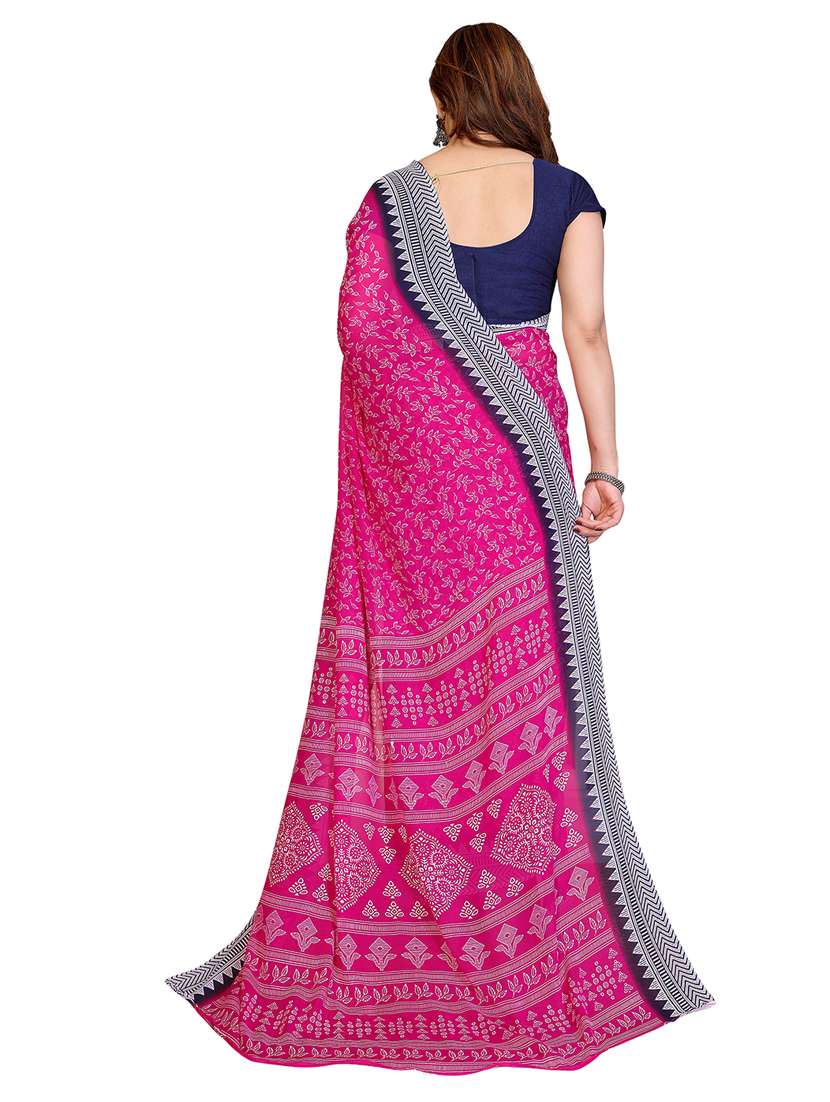 Women Pack Of 2 Printed Combo Saree With Blouse - 22412205 -  Standard Image - 2