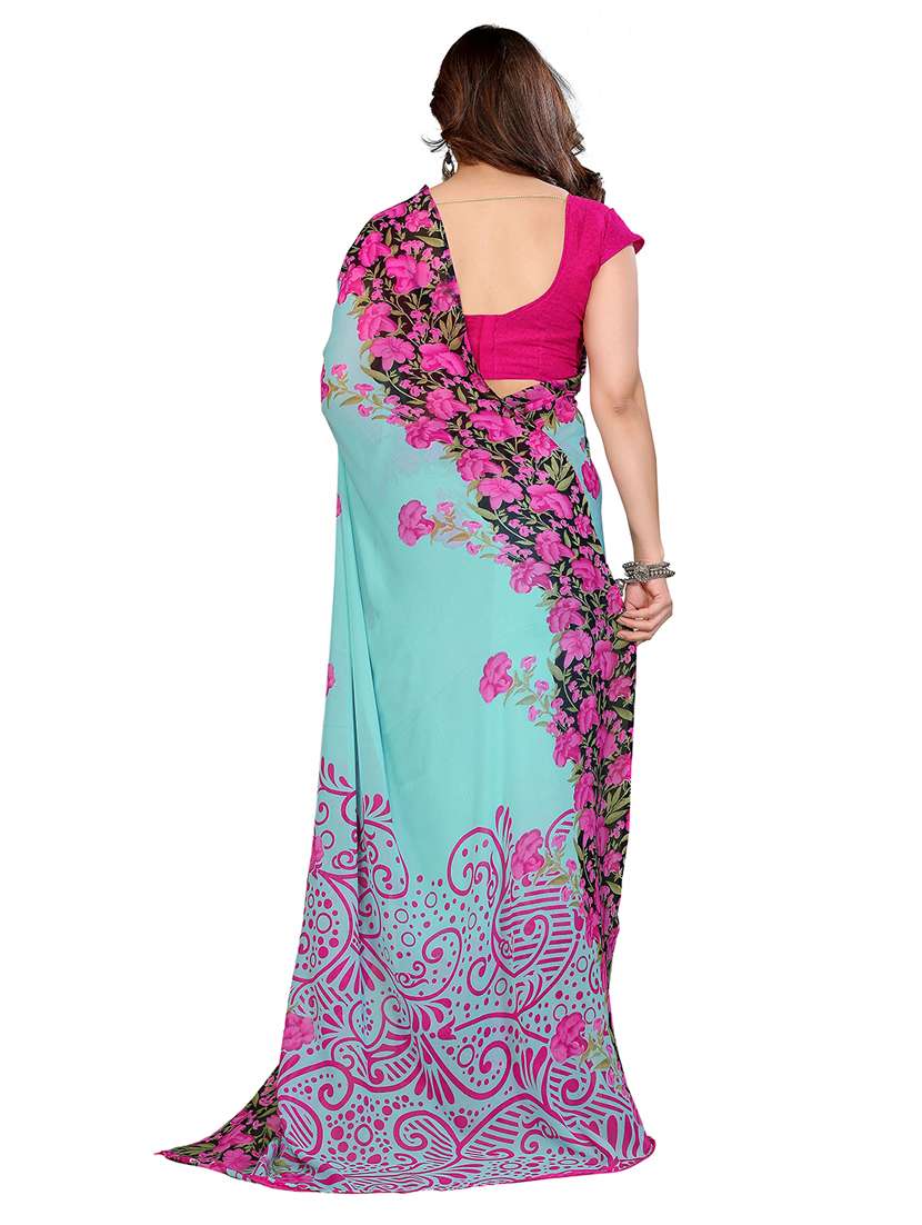 Women Pack Of 2 Printed Combo Saree With Blouse - 22412245 -  Standard Image - 2