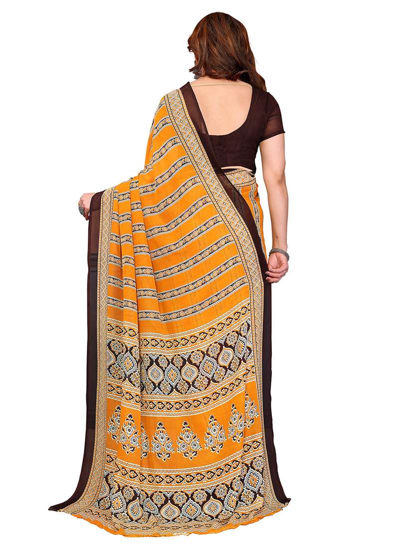 Women Pack Of 2 Printed Combo Saree With Blouse - 22412287 -  Standard Image - 2
