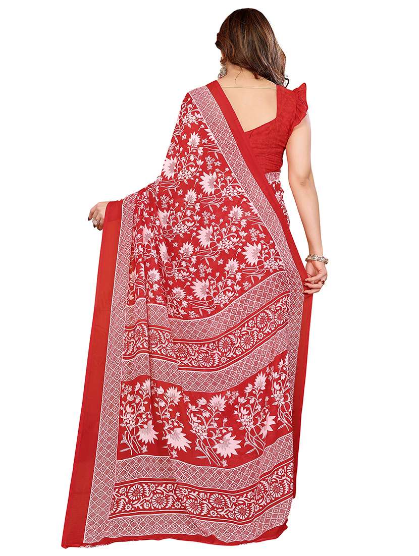 Women Pack Of 2 Printed Combo Saree With Blouse - 22412499 -  Standard Image - 2