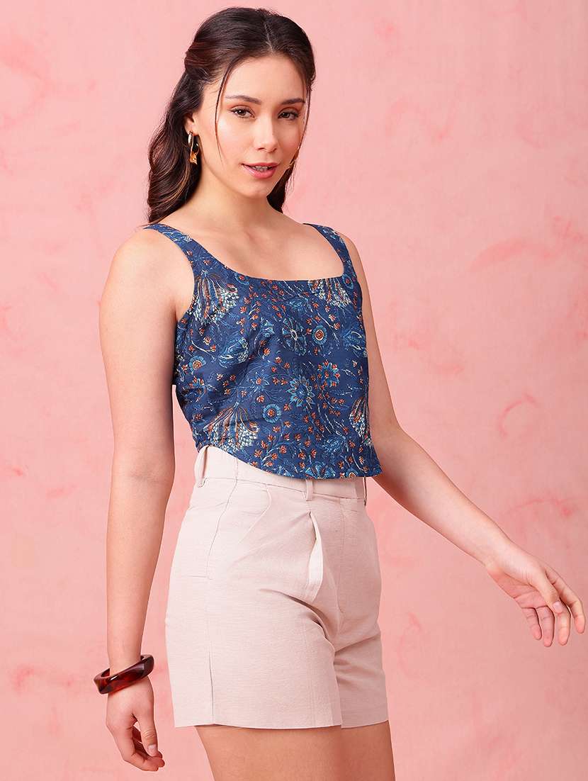 women floral printed sleeveless ethnic top - 22412610 -  Standard Image - 2
