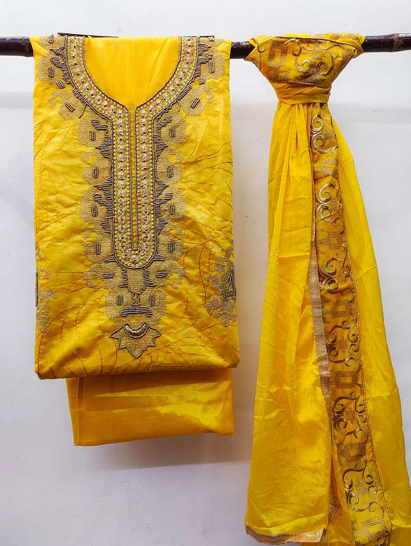 women solid with work unstitched suit set - 22412966 -  Standard Image - 2