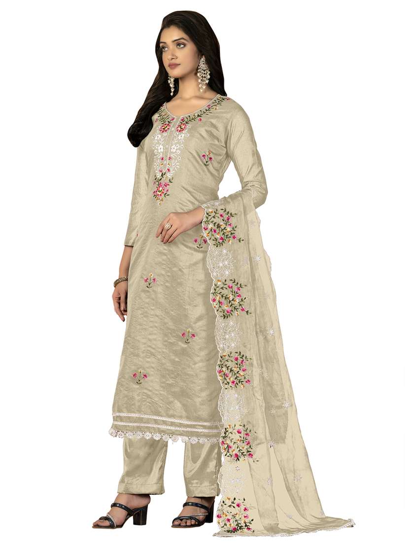 women solid with work unstitched suit set - 22413296 -  Standard Image - 2