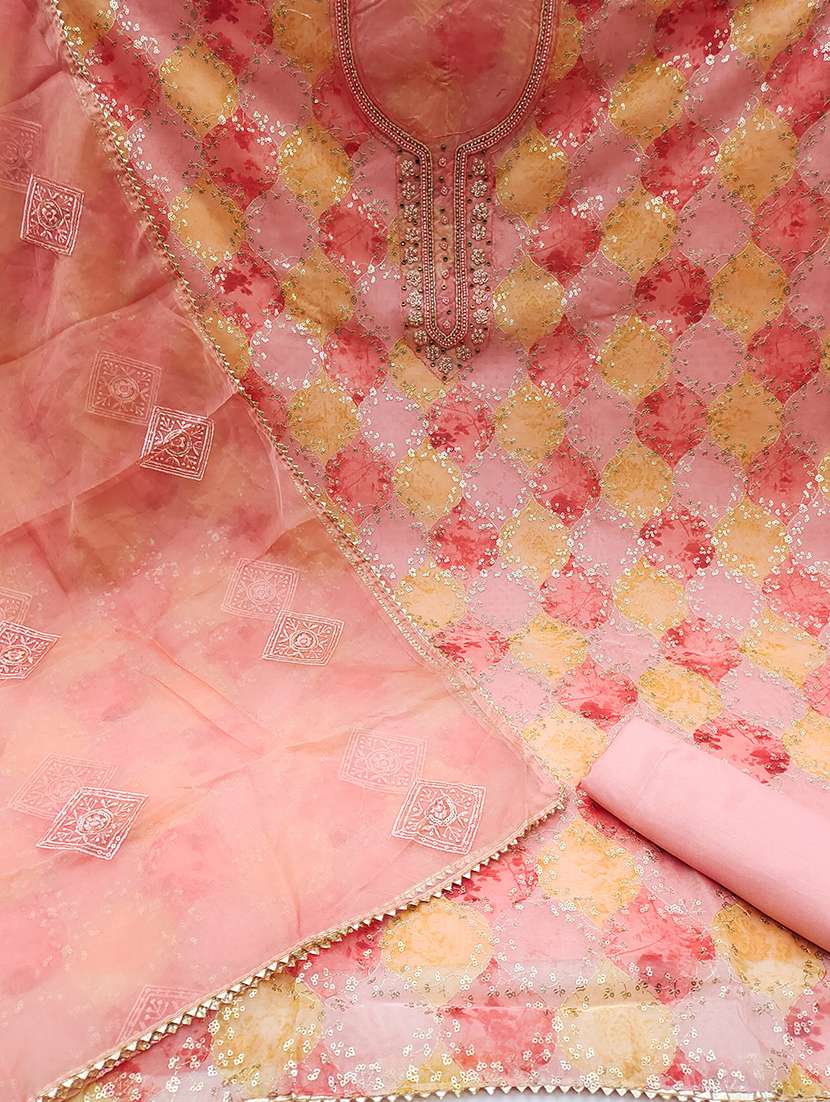 women printed embellished unstitched suit set - 22413307 -  Standard Image - 2