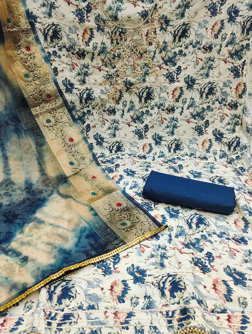 women floral printed unstitched suit set - 22413357 -  Standard Image - 2