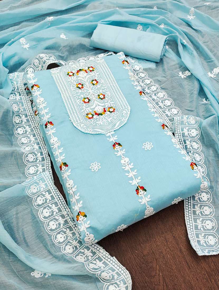 women solid with work unstitched suit set - 22413411 -  Standard Image - 2