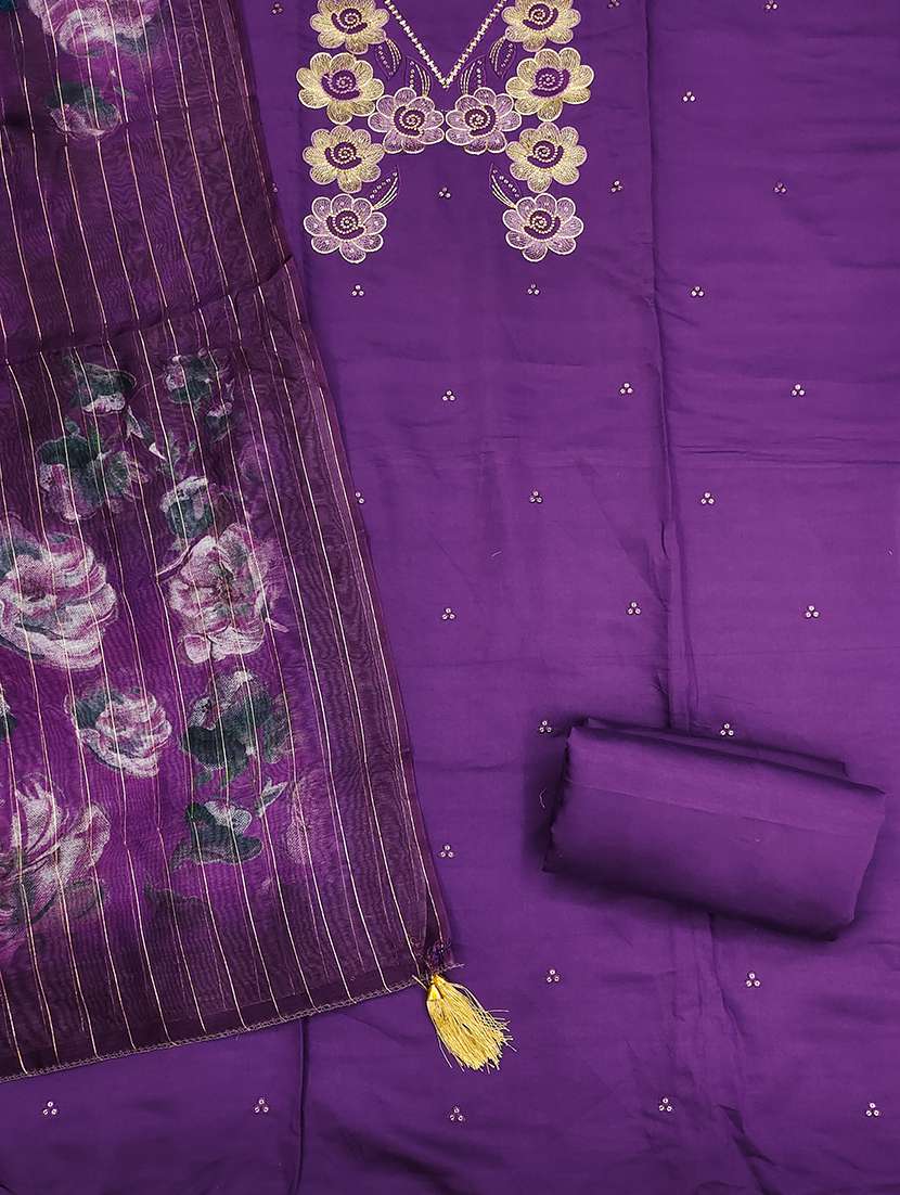 women solid with work unstitched suit set - 22415747 -  Standard Image - 2