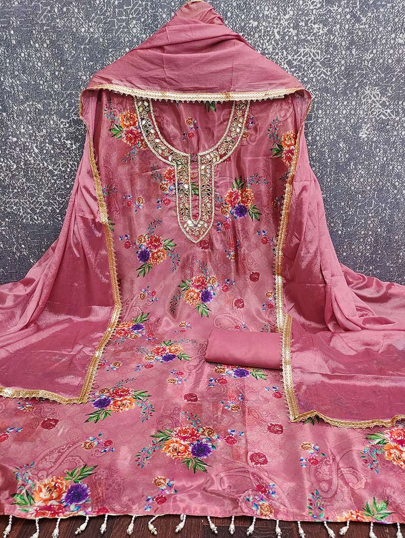 women floral printed embroidered unstitched suit set - 22415851 -  Standard Image - 2