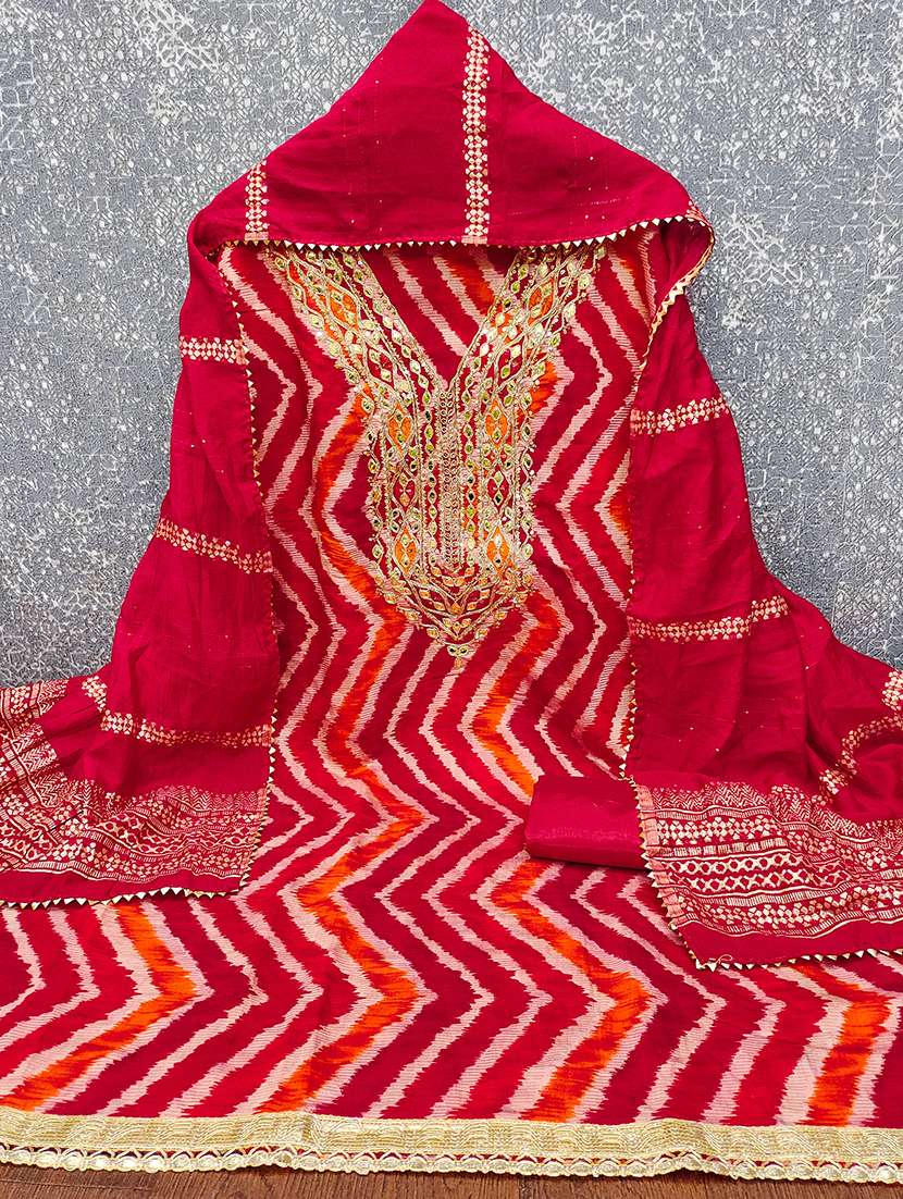 women printed embroidered unstitched suit set - 22415853 -  Standard Image - 2