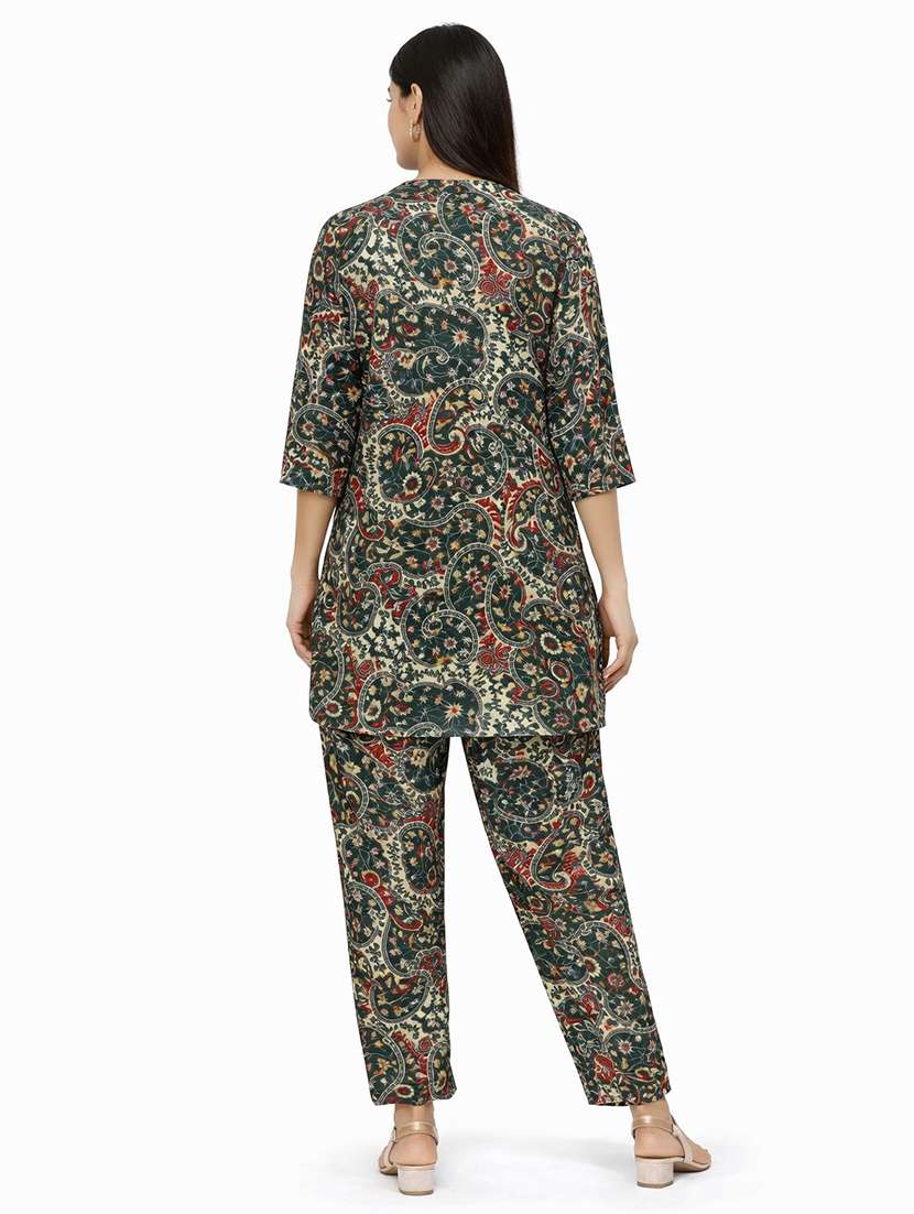 women printed three quarter sleeve ethnic co-ord set - 22416281 -  Standard Image - 2