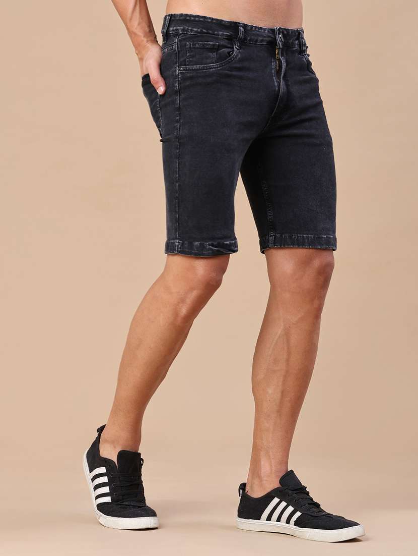 Men Washed Mid Rise Slim Fit Denim Shorts - 22417323 -  Standard Image - 2