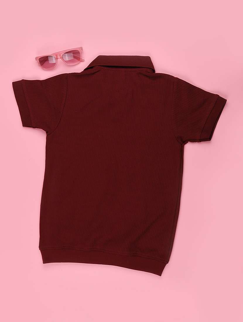 Boys Self Design Short Sleeves Polo T-shirt - 22417337 -  Standard Image - 2