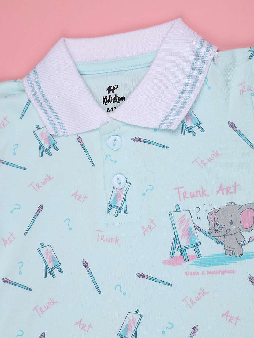 boys printed short sleeves polo neck t-shirt ad shorts set - 22417357 -  Standard Image - 2