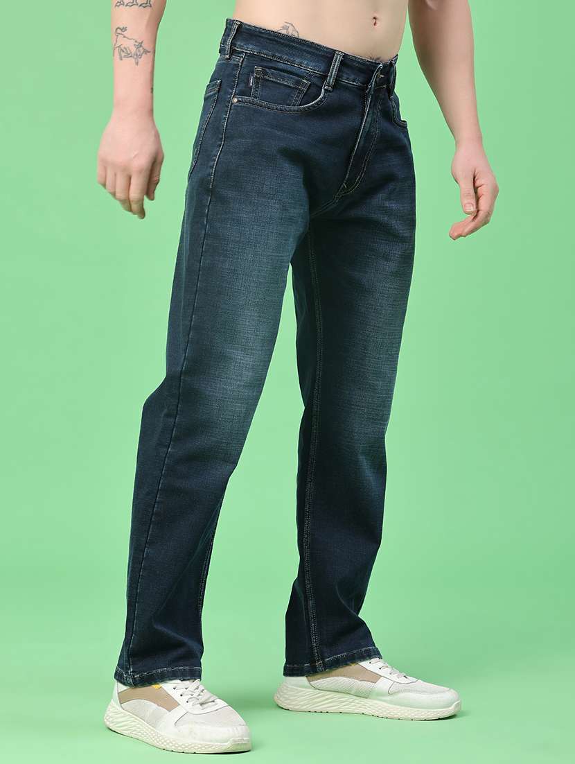 men washed mid rise full length straight jeans - 22417481 -  Standard Image - 2