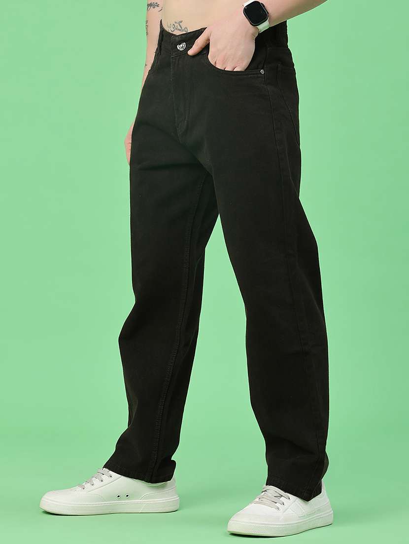 men plain mid rise full length baggy jeans - 22417485 -  Standard Image - 2