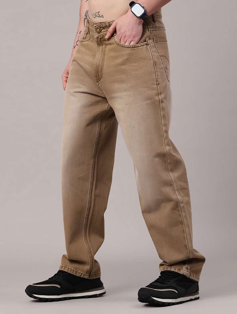 men washed mid rise full length baggy jeans - 22417514 -  Standard Image - 2