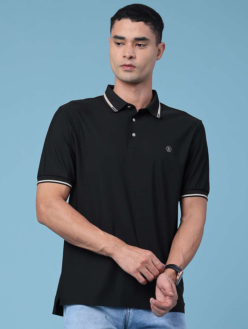 men solid short sleeve regular fit polo t-shirt - 22417531 -  Standard Image - 2